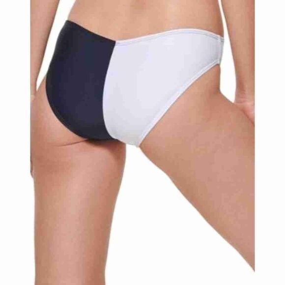 Tommy Hilfiger Navy/White V-Cut Cheeky Fit Bikini Swim Bottoms - Picture 3 of 9
